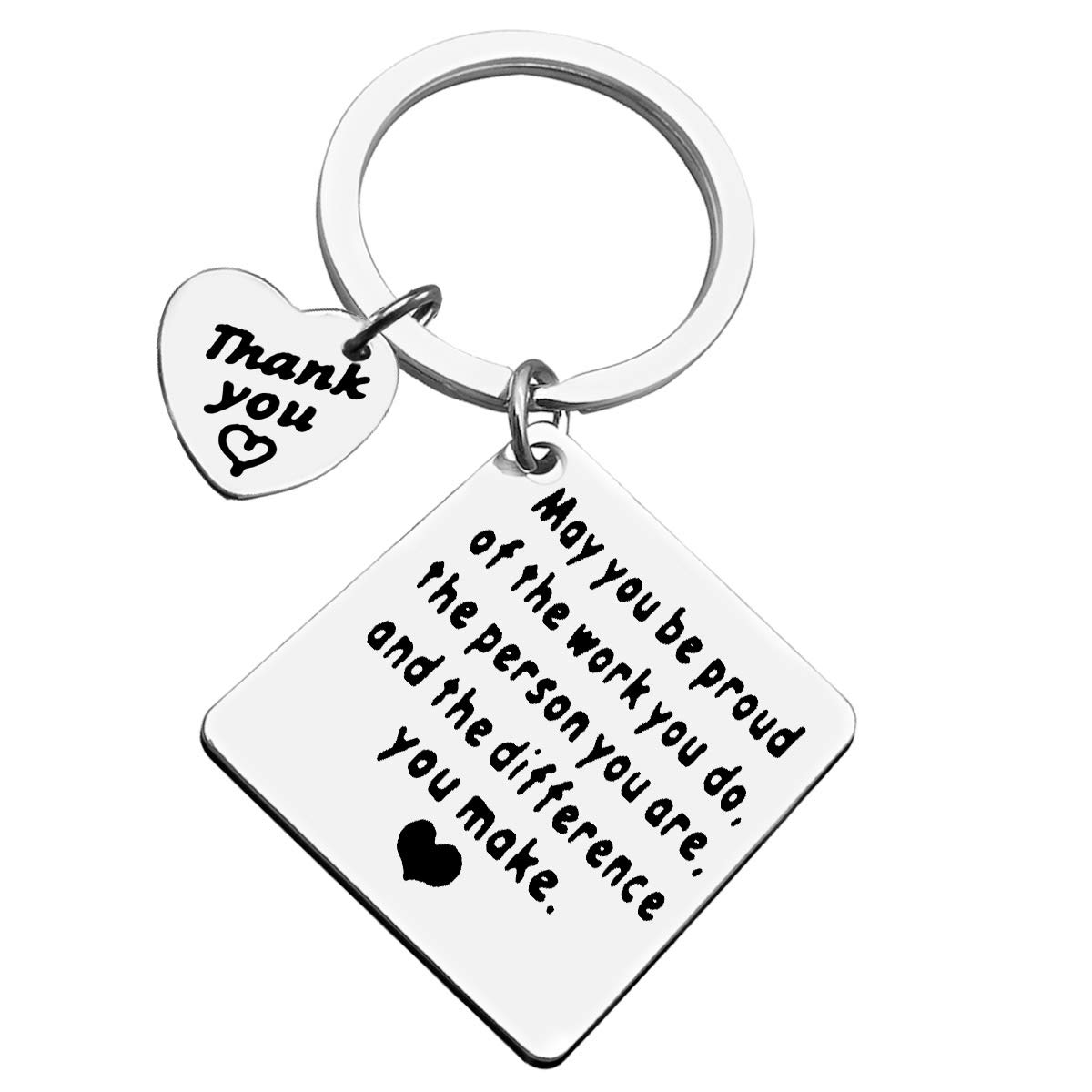 Xiahuyu Thank You Gifts Appreciation Keychain Make a Difference Keychain Appreciation Gifts for Employee Coworker Nurse Teacher Mentor Coach Thank You