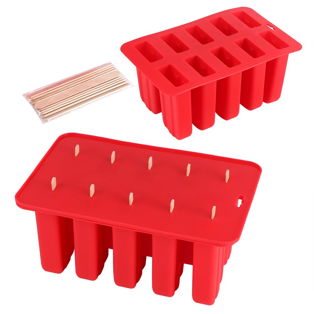 moldes para polos, Juego de moldes for paletas silicona 10 celdas