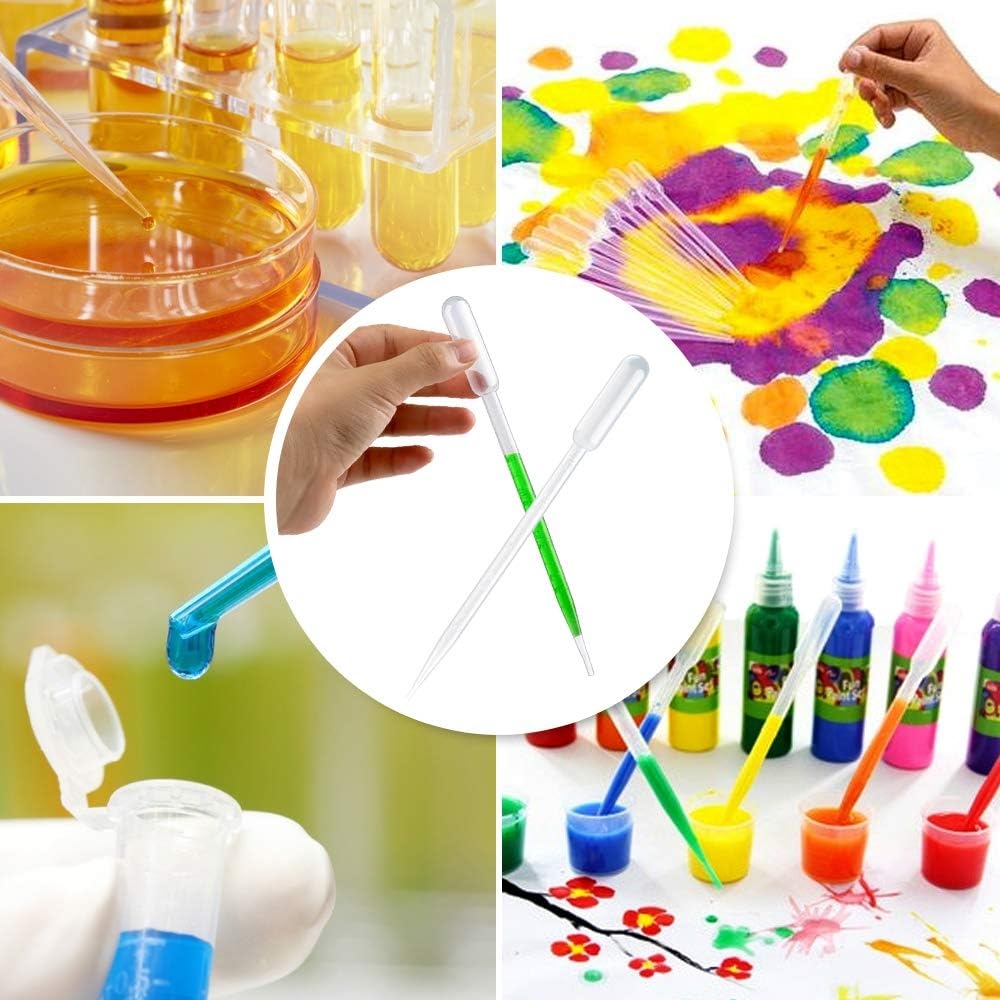 HUAZIZ Lot de 200 Pipettes de Transfert en Plastique 2 ML Gradué Jetable Pipettes De Mesure pour Transfert Des Huiles Essentielles Mélange De Parfum Peintures Acryliques et Lab (Transparent)
