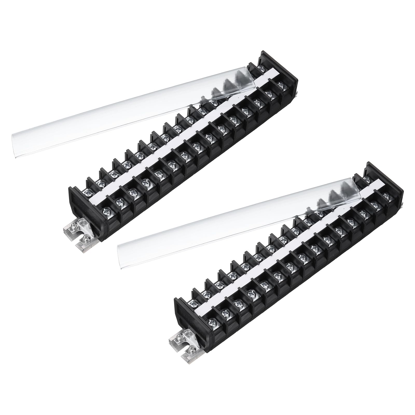 QUARKZMAN 2 Pcs Morsettiera A Barriera 660V 30A Connettore A Vite | Doppia Riga 15 Posizioni, Con Base A Guida, La Scocca è Realizzata In Materiale Ritardante Di Fiamma è Resistente Al Calore