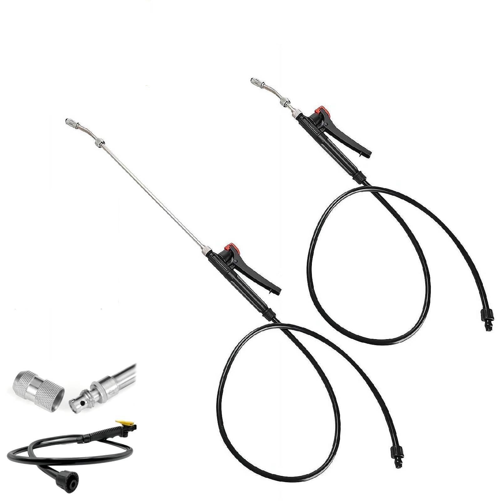 2 varillas pulverizadoras de repuesto, varita pulverizadora de acero inoxidable de 29 pulgadas con boquilla ajustable, cabezal de ducha de jardín con manguera ergonómica y mango de configuración de
