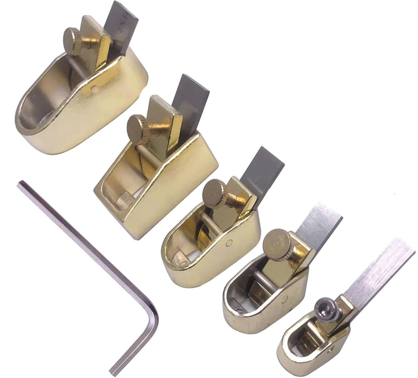 Mini-Handhobel für Violine, vergoldet, Holzschneidewerkzeug, perfekt für Violine, Bratsche, Cello, Instrument, 8–16 mm, 5 Stück