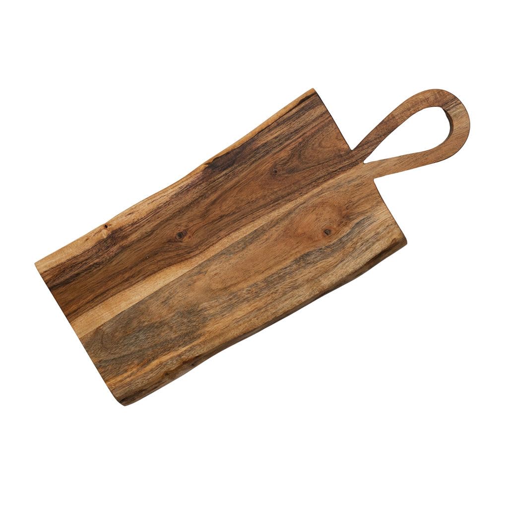 Arthur Cameron Brown - Honfleur, Live Edge, Acacia Wood Serving Platter & Wooden Chopping Board Idea Or Decorative Home Accessories