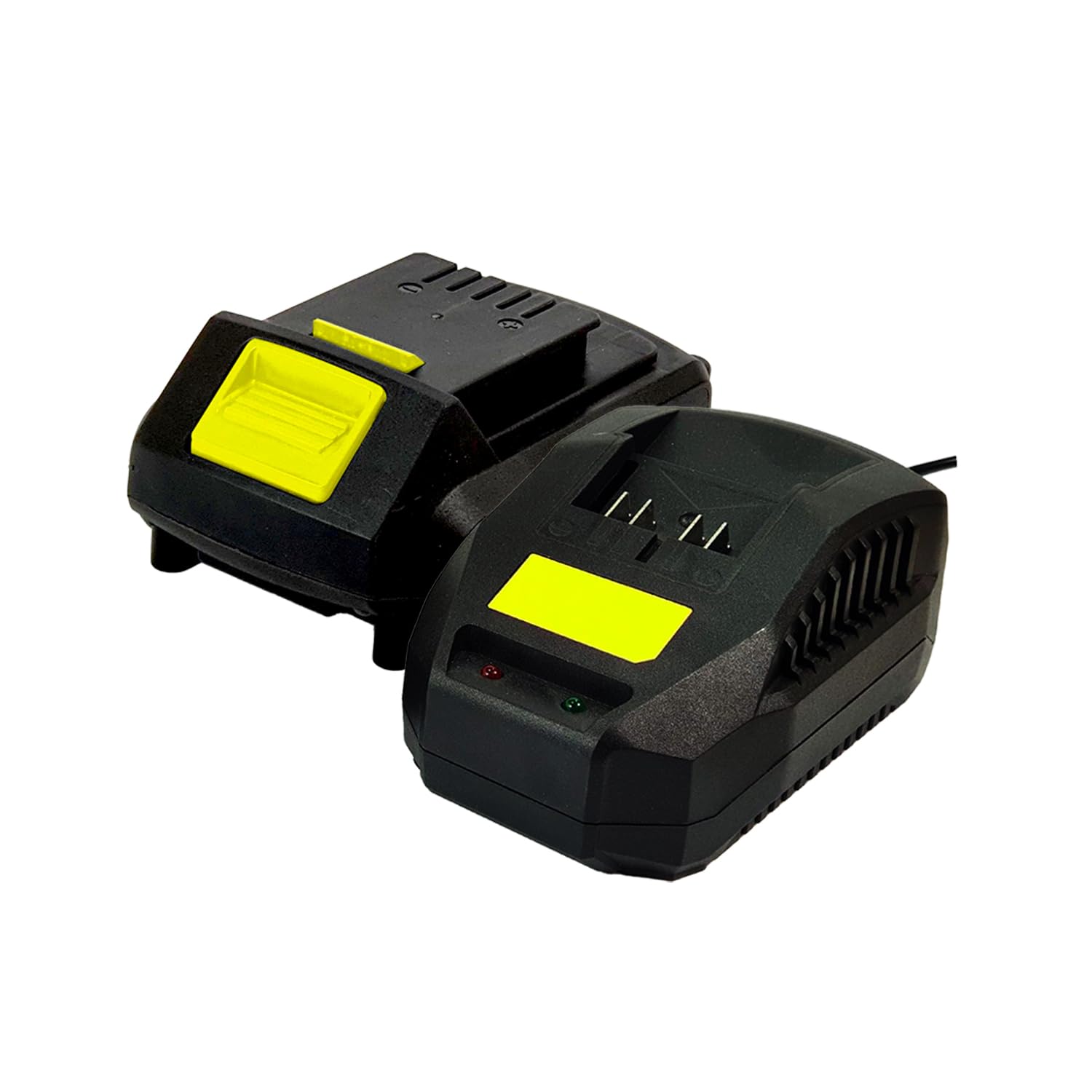 Set Batteria al Litio e Caricabatteria per Elettroutensili, Protezioni Sovraccarico e Sovrascarico - 20V, 2Ah con Indicatore LED, Batteria con Carica in 45 Min