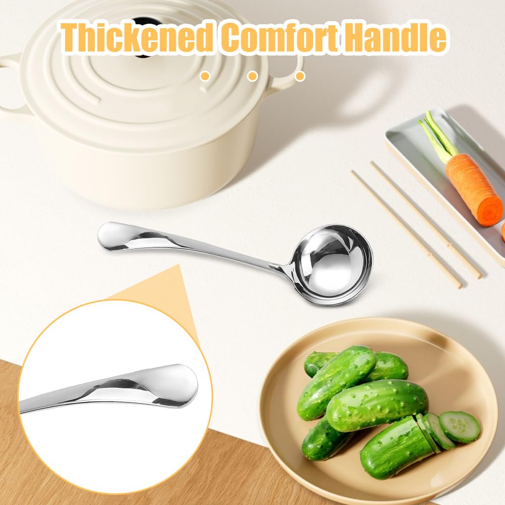 Set Da Cucina In Acciaio Inox: Mestolo Per Zuppa E Schiumarola Da 31 Cm - Professionale, Lucido E Lavabile In Lavastoviglie - 4