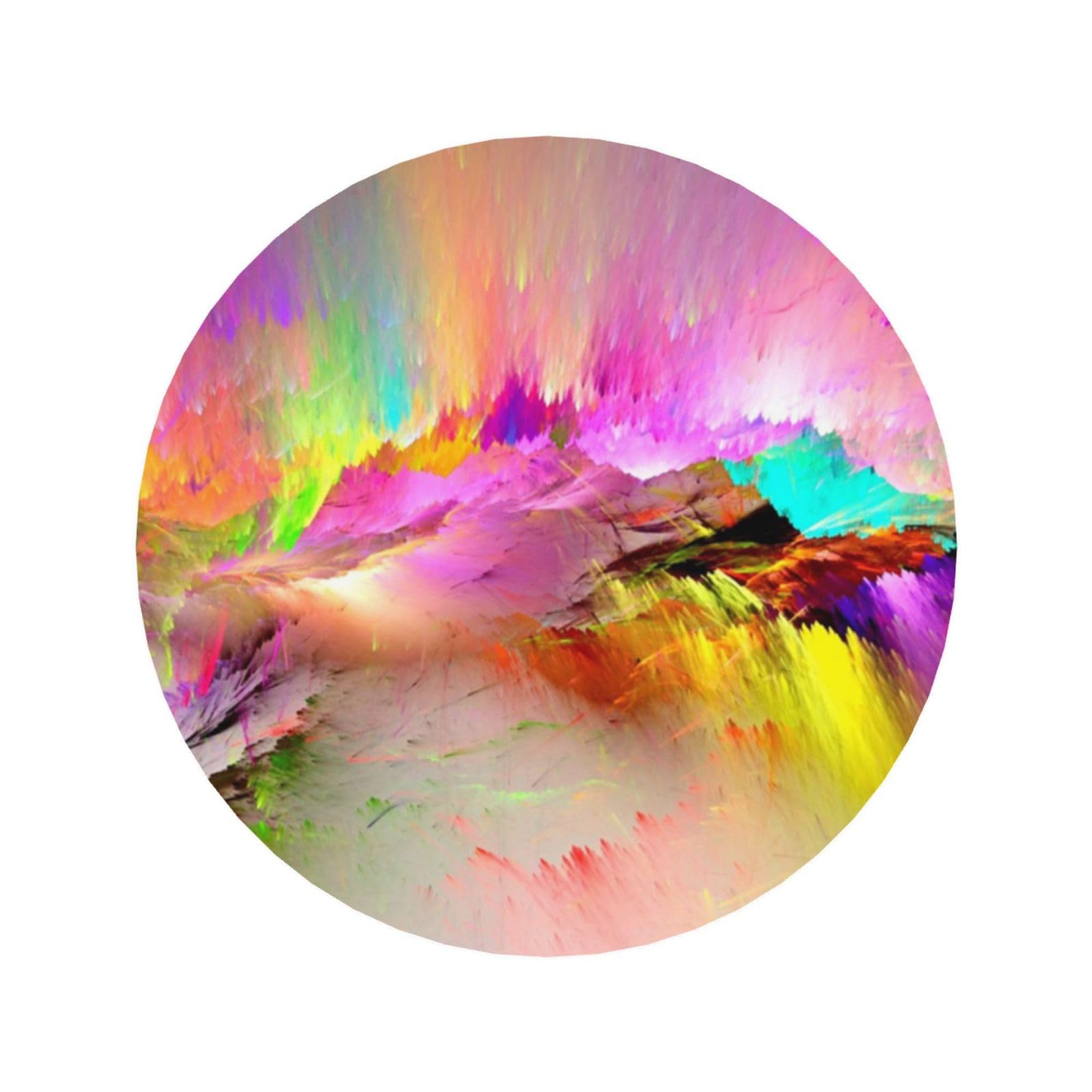 Colorful Aurora Magnetic Refrigerator Sticker Acrylic Abs Printed Pattern Soft Magnet Acrylic Fridge Magnets Are Sturdy Not Easy To Fade Round Shape