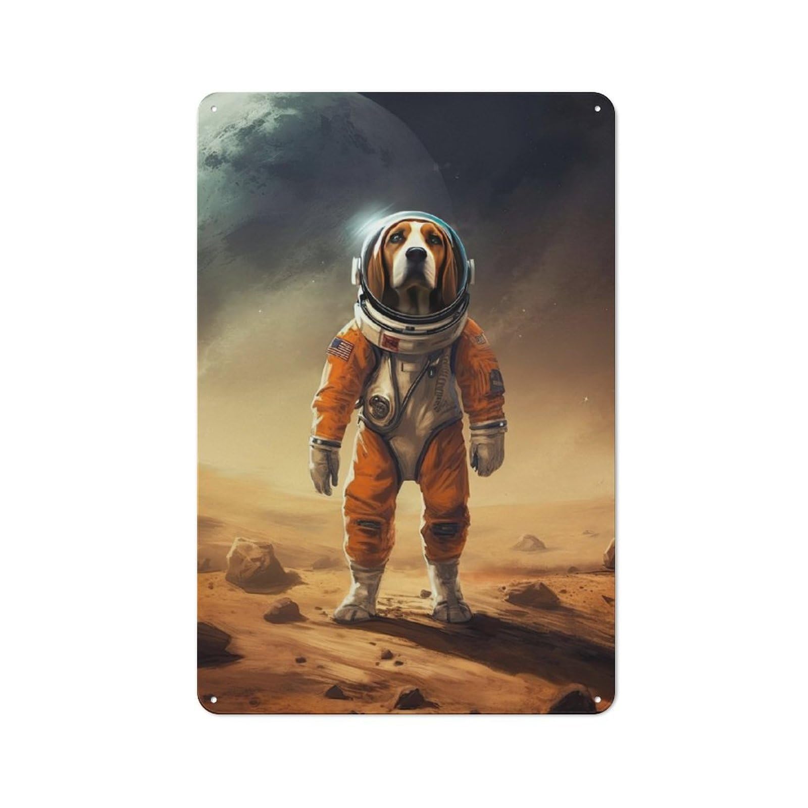 Junmoney Beagle Mars Retro Metal Wall Sign 30X20cm With For Bar Or Restaurant, A Housewarming Gift For Hospitality Decor Collectors