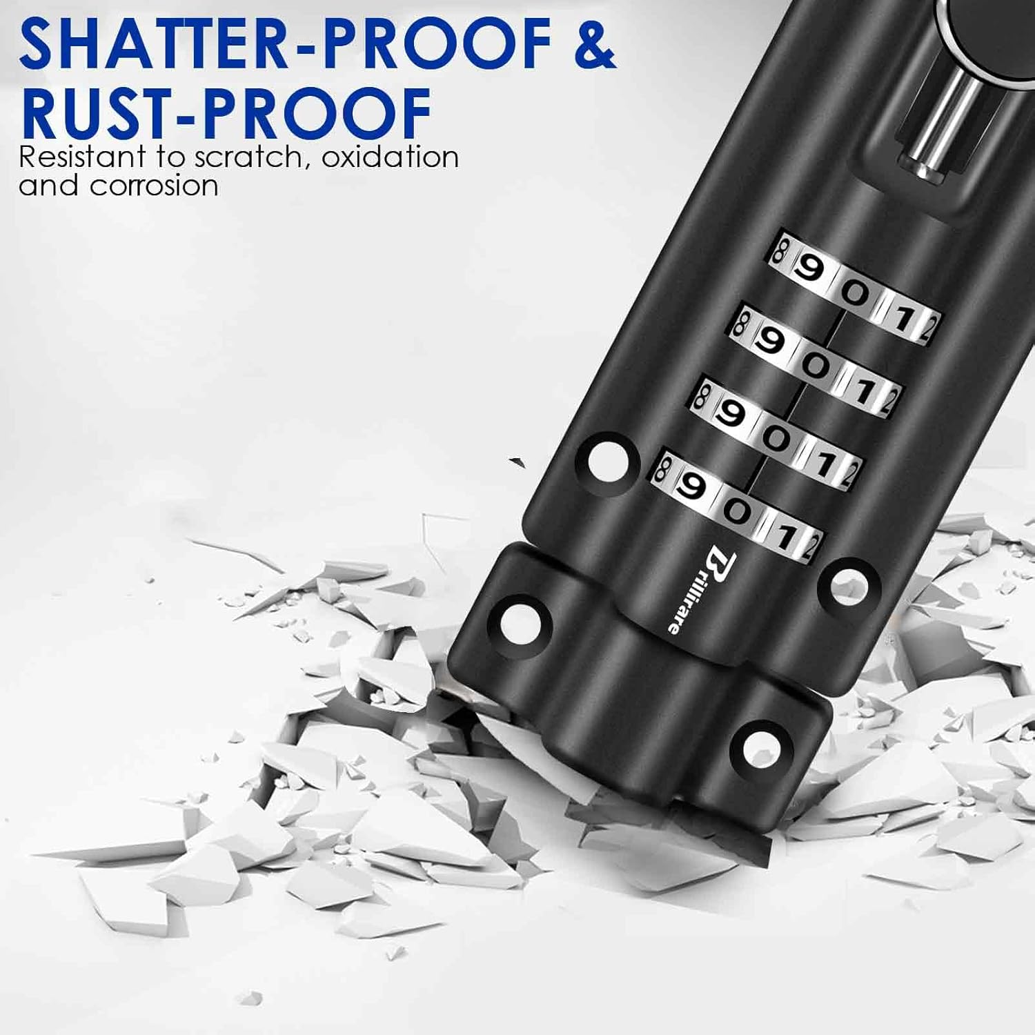 Combination Locking Bolt 4 Digit, Sliding Bolts Latch Weatherproof, Zinc Alloy Keyless Slide Lock 121mm/4.8in Heavy Duty, Lockable Padbolt for Gate, Shed, Garage with Anti-Tamper Screws-Black