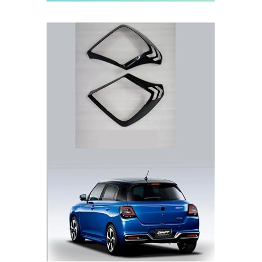 Suzuki Swift Tail Lamp Garnish, Black with White Stripes, Car Exterior Accessory