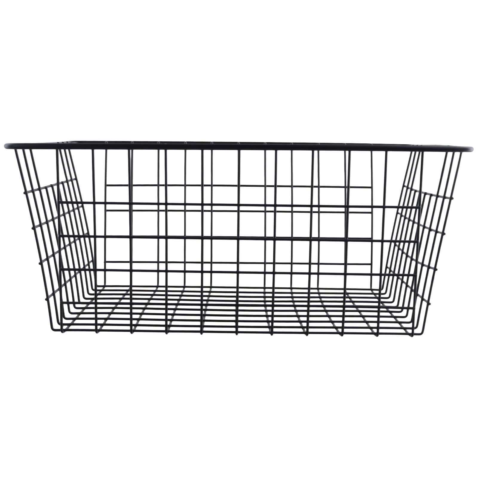 2 sztuki koszy metalowych z drutu, 36 x 29 x 16 cm, czarny koszyk żelazny, metalowy koszyk do przechowywania na półce, druciane kosze do przechowywania do biura, kuchni, łazienki, szafek