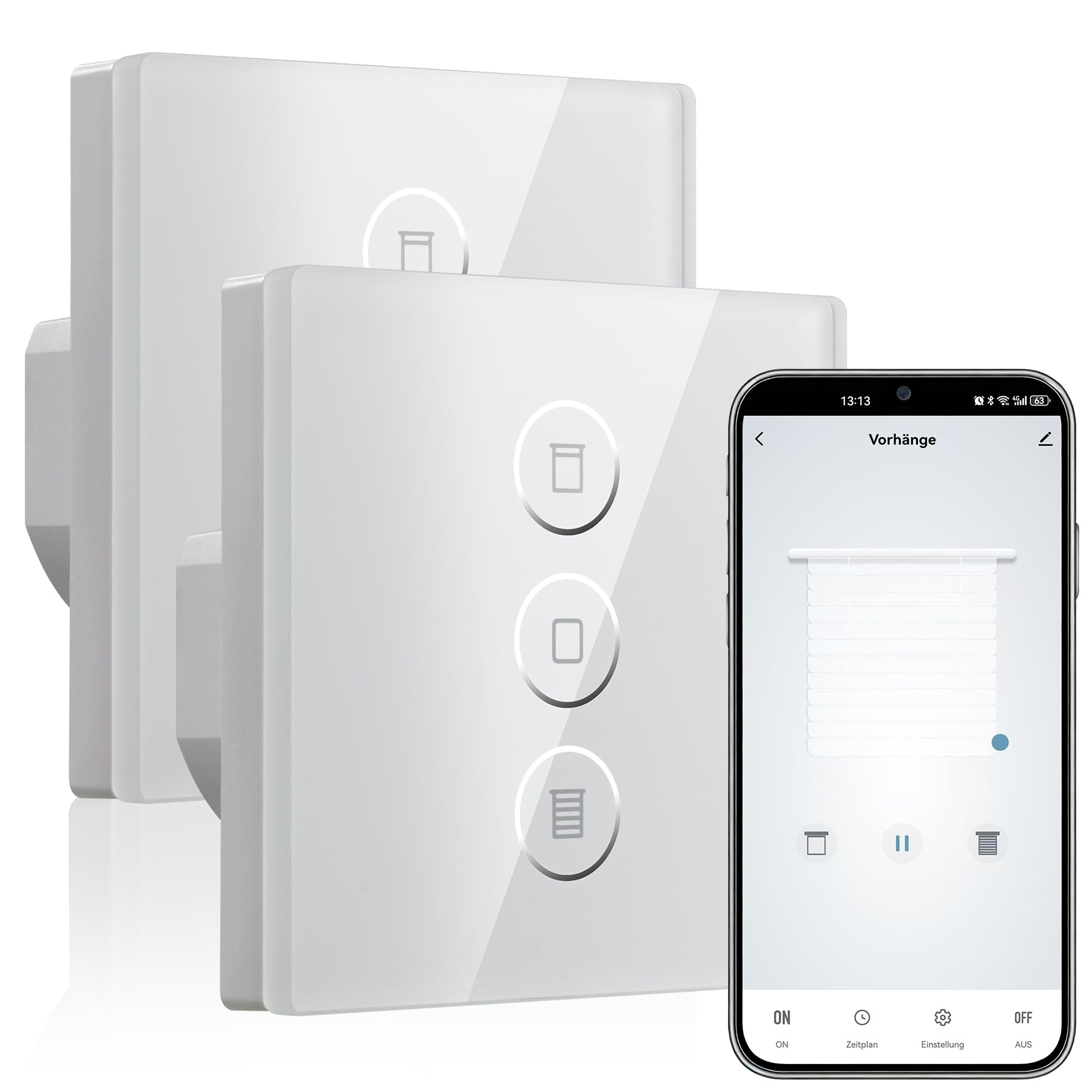 Interruttore per tapparelle WiFi, interruttore per tapparelle da incasso, compatibile con Alexa/Google Home/Smart Life, Wi-Fi per tapparelle necessita di controllo zero