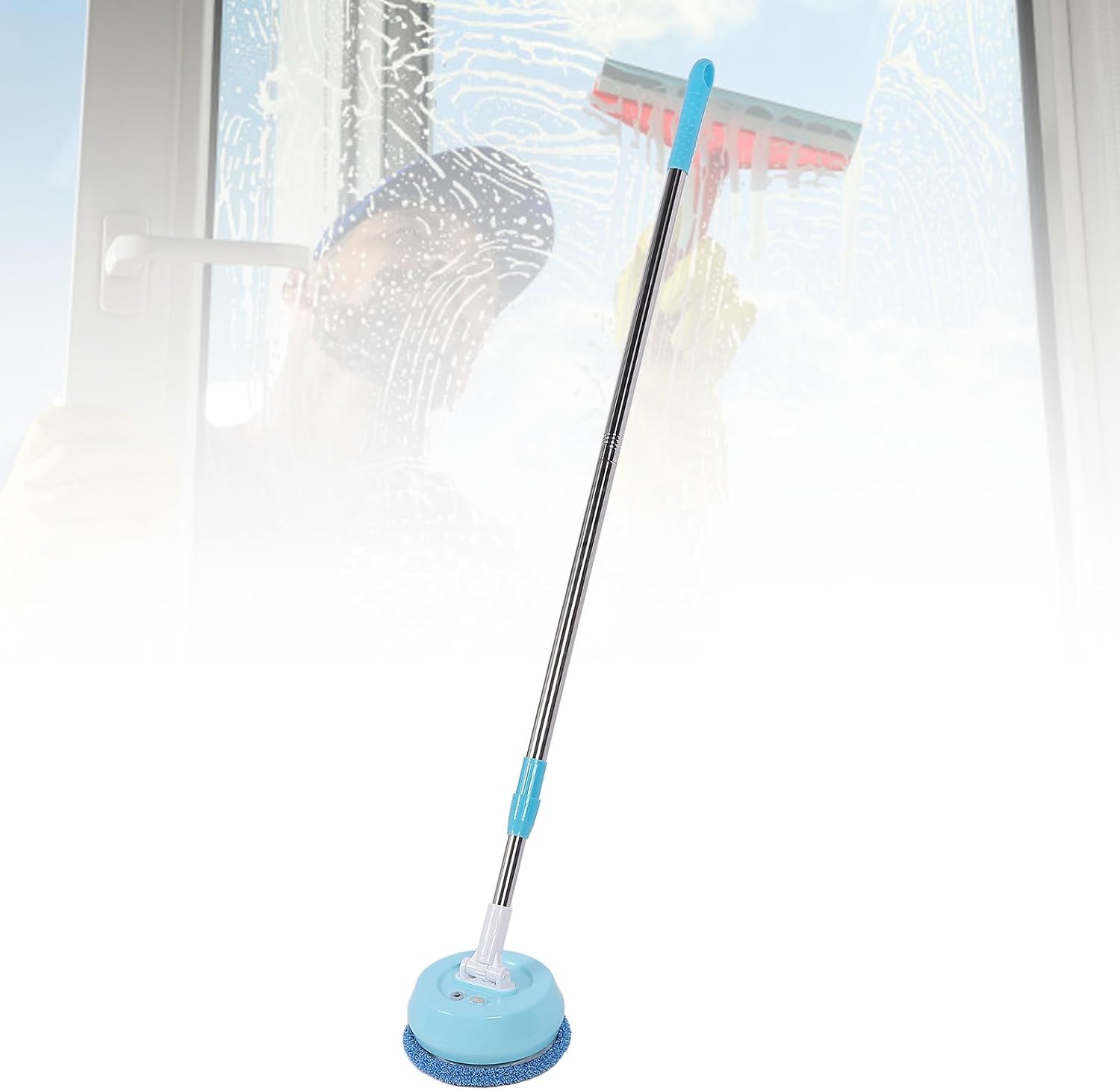 TeamSky Cordless Spin Mop & Bucket Set, Powerful Electric Mop with Flexible Head, Effortless Cleaning for Floor, Window & Ceiling (Style 1)