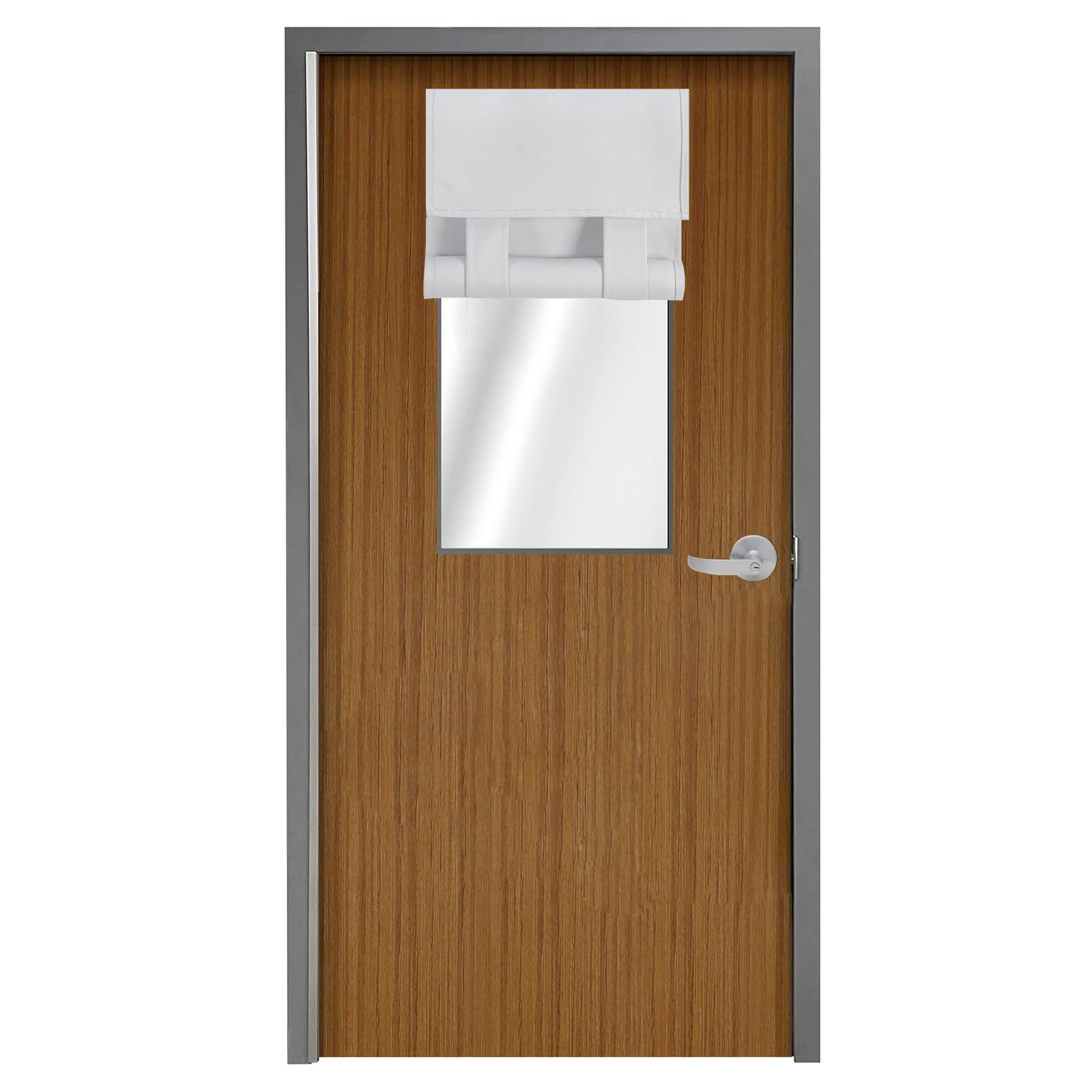 WdFour Classroom Door Cover,Blackout Shades for Classroom Windows and Doors,Privacy,Room Darkening Design Blocks Views, Classroom Window Cover Lockdown. (12W x 30L Inches, 1 Panel, Greyish White). — image 1