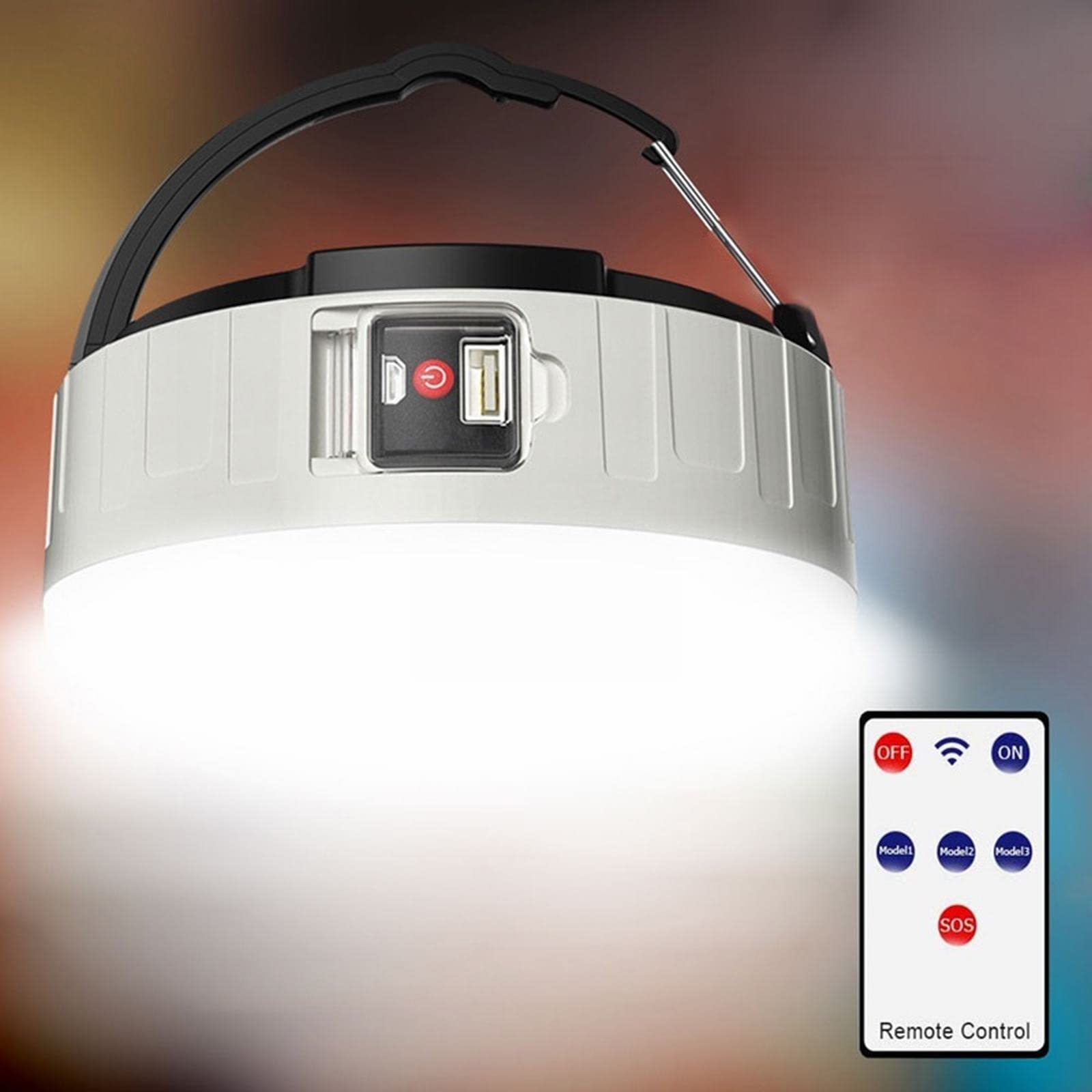 Camping-Laterne Hochleistungs-Solar-LED-Lampe mit USB-Aufladung for Zeltlampen im Freien, tragbare Laternen, Notbeleuchtung for Grillwanderungen