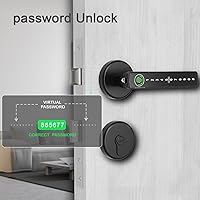 Vista 5 de Juego de cerradura inteligente para puerta, huella digital, código de acceso, tarjetas, control de aplicación, cerrojo de entrada sin llave con asa