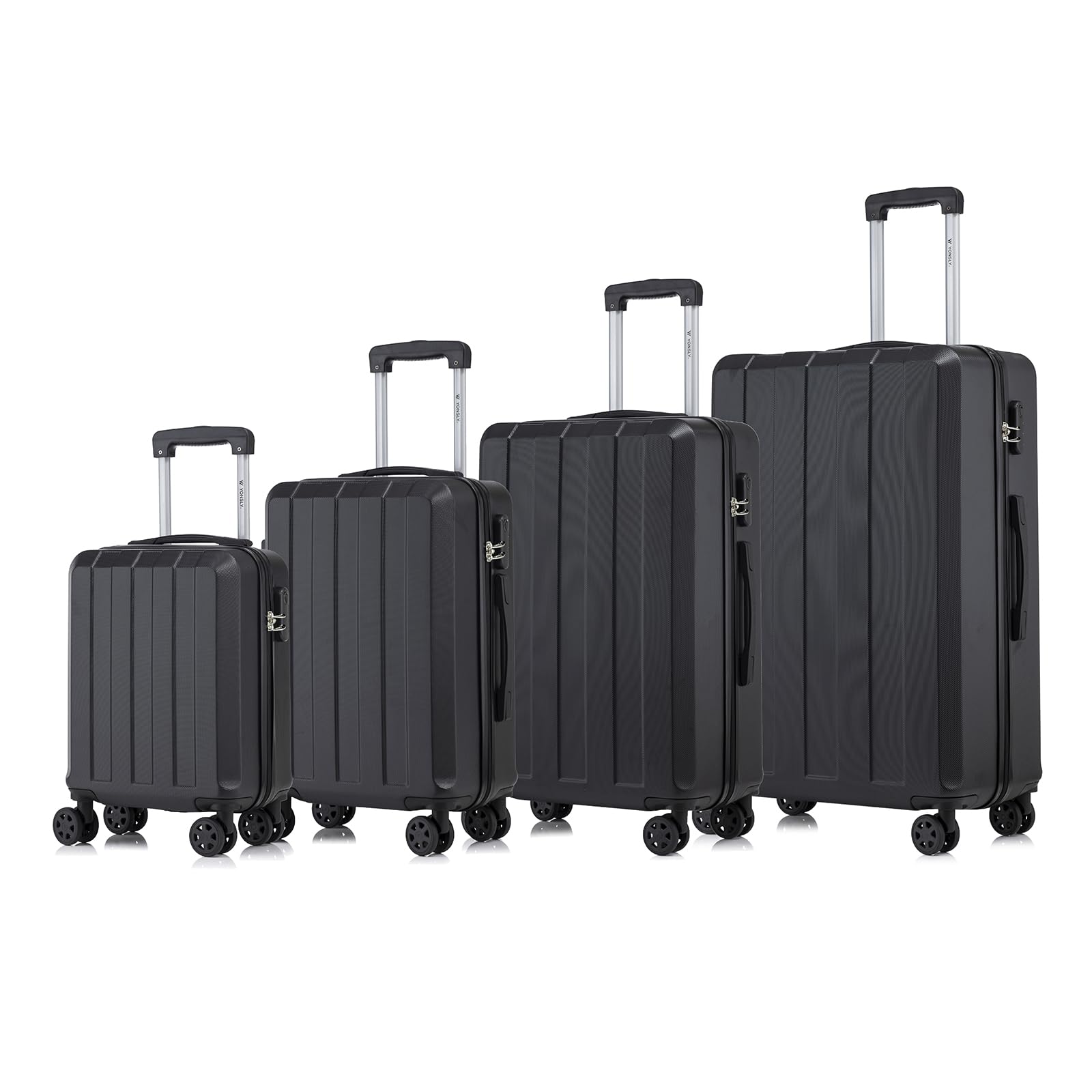 yonsly Koffer Suitcase, Trolley Reisekoffer, Rollkoffer Handgepäck mit 4 Rollen 360°, ABS Hartschalen, Sicherheitsschloss, Weicher Gummigriff, 210D-Futter