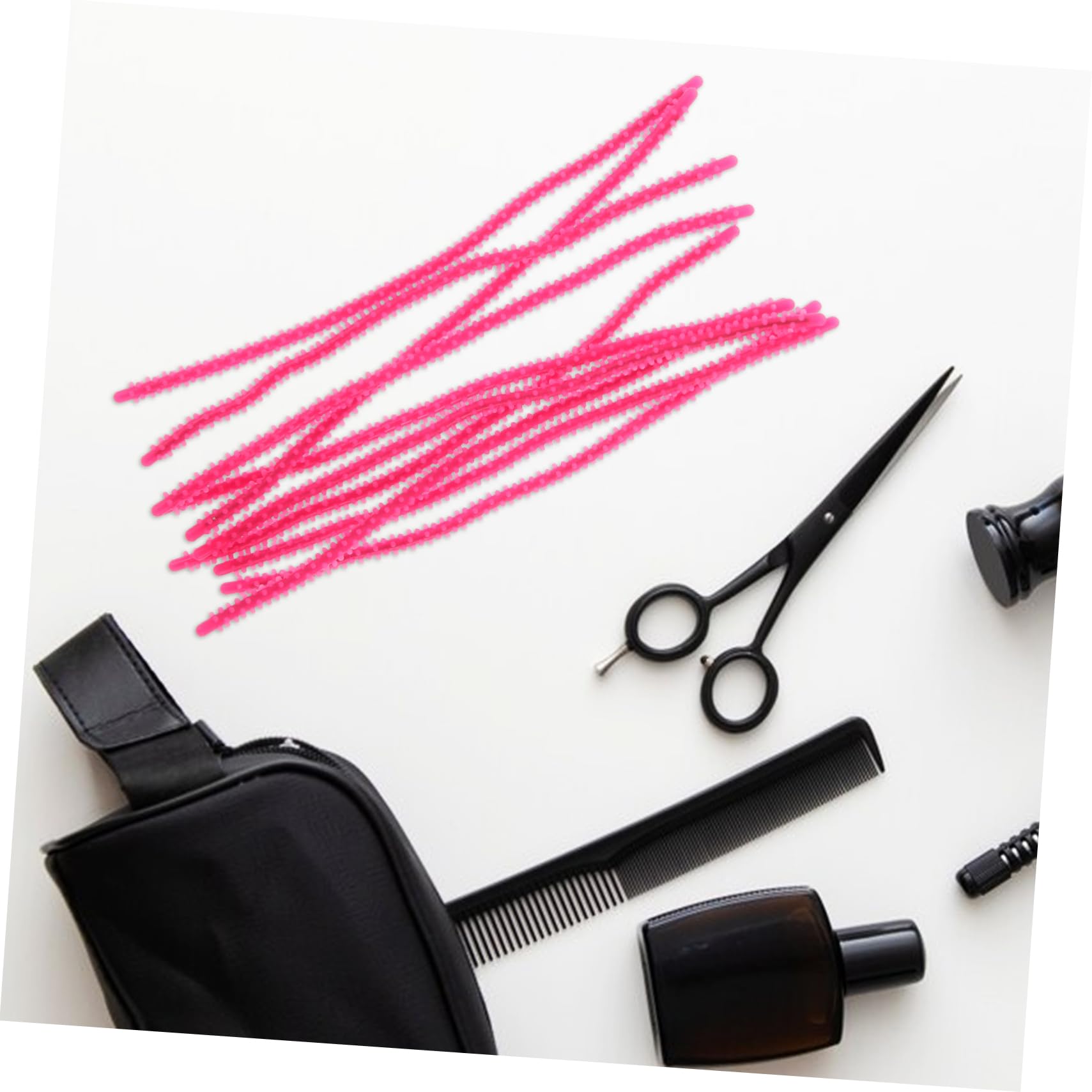 50 Pezzi Arricciacapelli Silicone per Permanenti Strumenti per Styling con Curling Rosa Piccolo