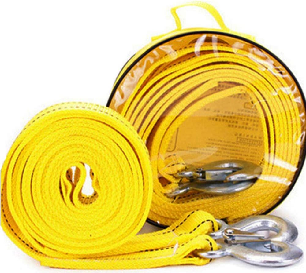 4Maters 5Ton High Strength Tow Strap, with Two Safety Hooks, Winch Rope for Recovery Tow (13' Long 11000 Lb)
