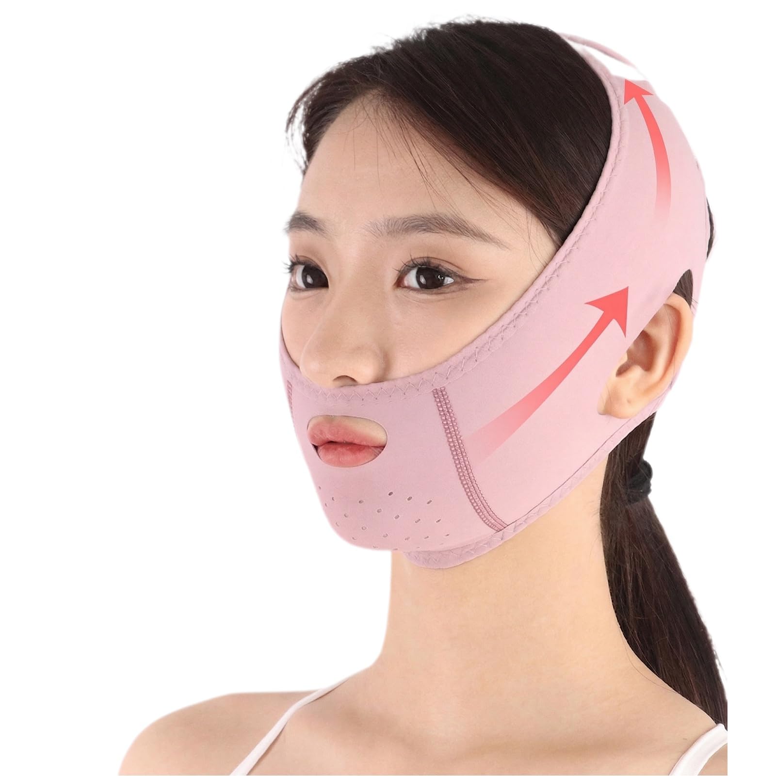 Fascia Lifting Viso V al Grafene Lilla con Fascia Doppio Mento Donna Regolabile, Morbida e Traspirante per V Face Snellente