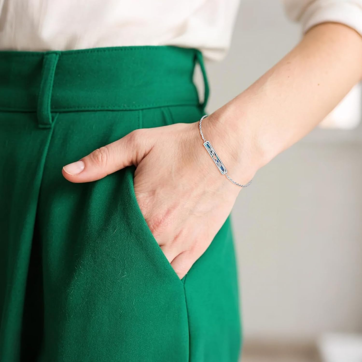 YAFEINI Bracelet for Women 925 Sterling Silver Sunflower/Lotus/Compass/Witch Knot/Drangfly/Hedgehog/Shih Tzu/Angel Wings Bracelet Birthday Jewelry Gifts for Mom - Image 5