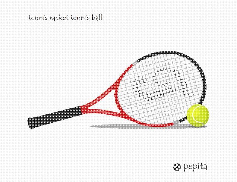 Pepita Needlepoint kit: Tennis Racket Tennis Ball, 10