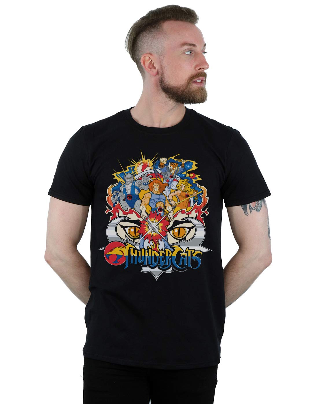 Absolute Cult Men's Black Thundercats Action Group Shot T-Shirt XXXX-Large