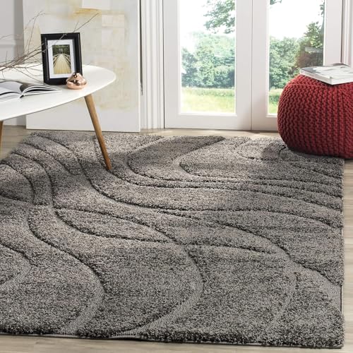 Image of Urban Modern Decor Features 7x10 Feet Modern Soft Shaggy Carpet Thick, Fluffy & 2 inch Pile Shag Rug for Your Kids Room, Bedroom & Livingroom(7x10 feet, Dark Grey D)