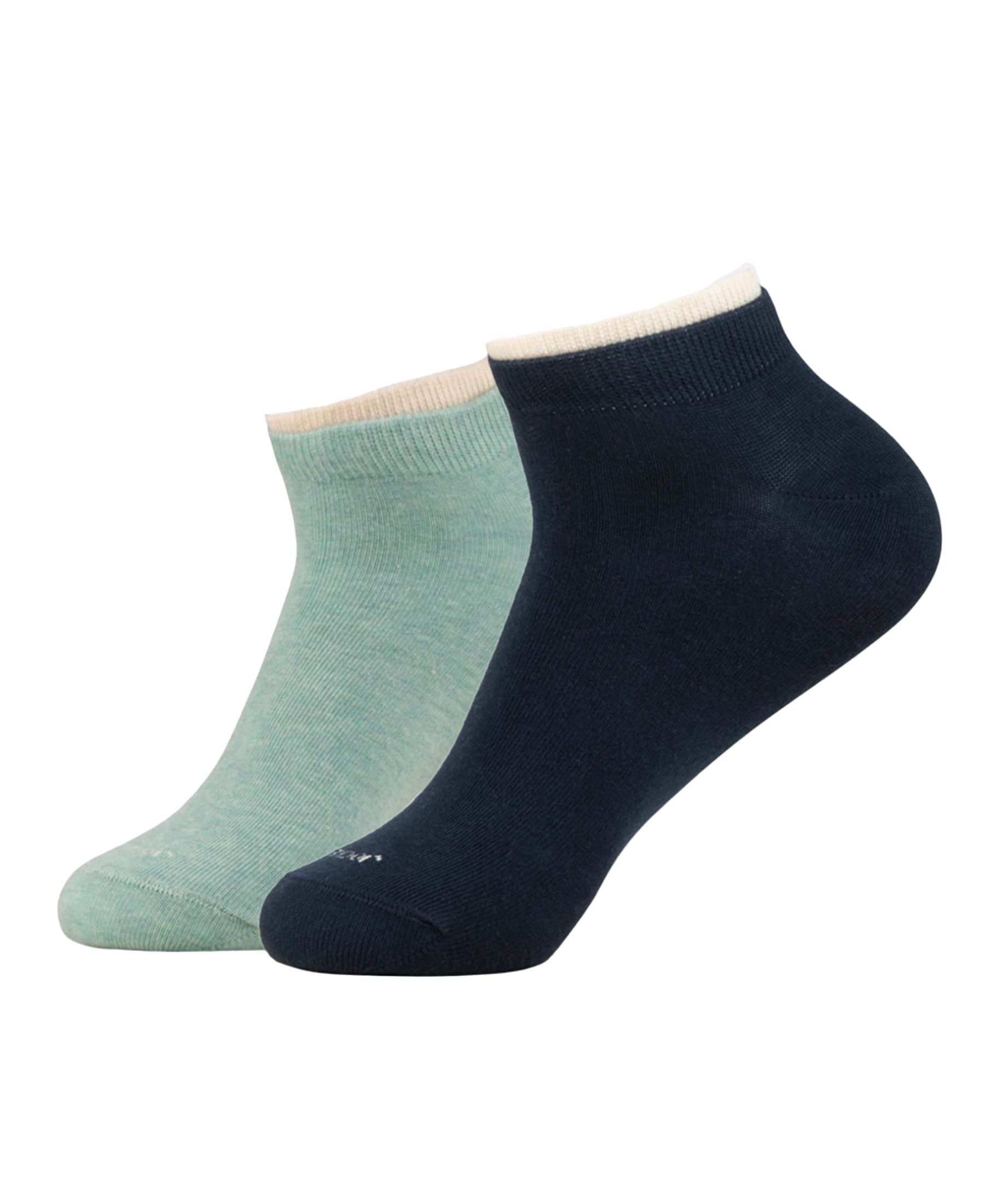 jockey 7491 Women's Compact Cotton Stretch Solid Low Show Socks with Stay Fresh Treatment (Pack of 2)_Navy & Ether Melange_FREE SIZE-picture-32