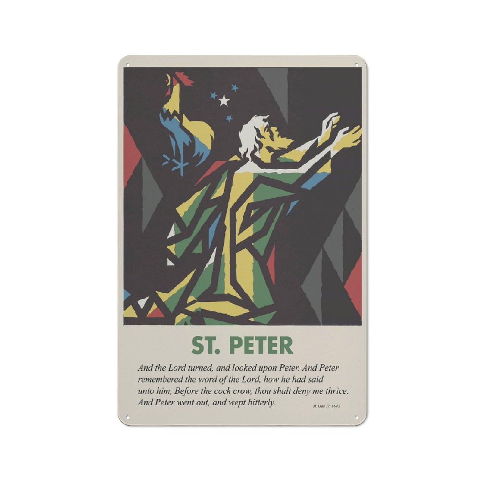 Retro Kitchen Metal Sign 30x20cm Featuring ST PETER, Bistro Wall Plaque for Restaurant, Kitchen, Counter Or Breakfast Nook