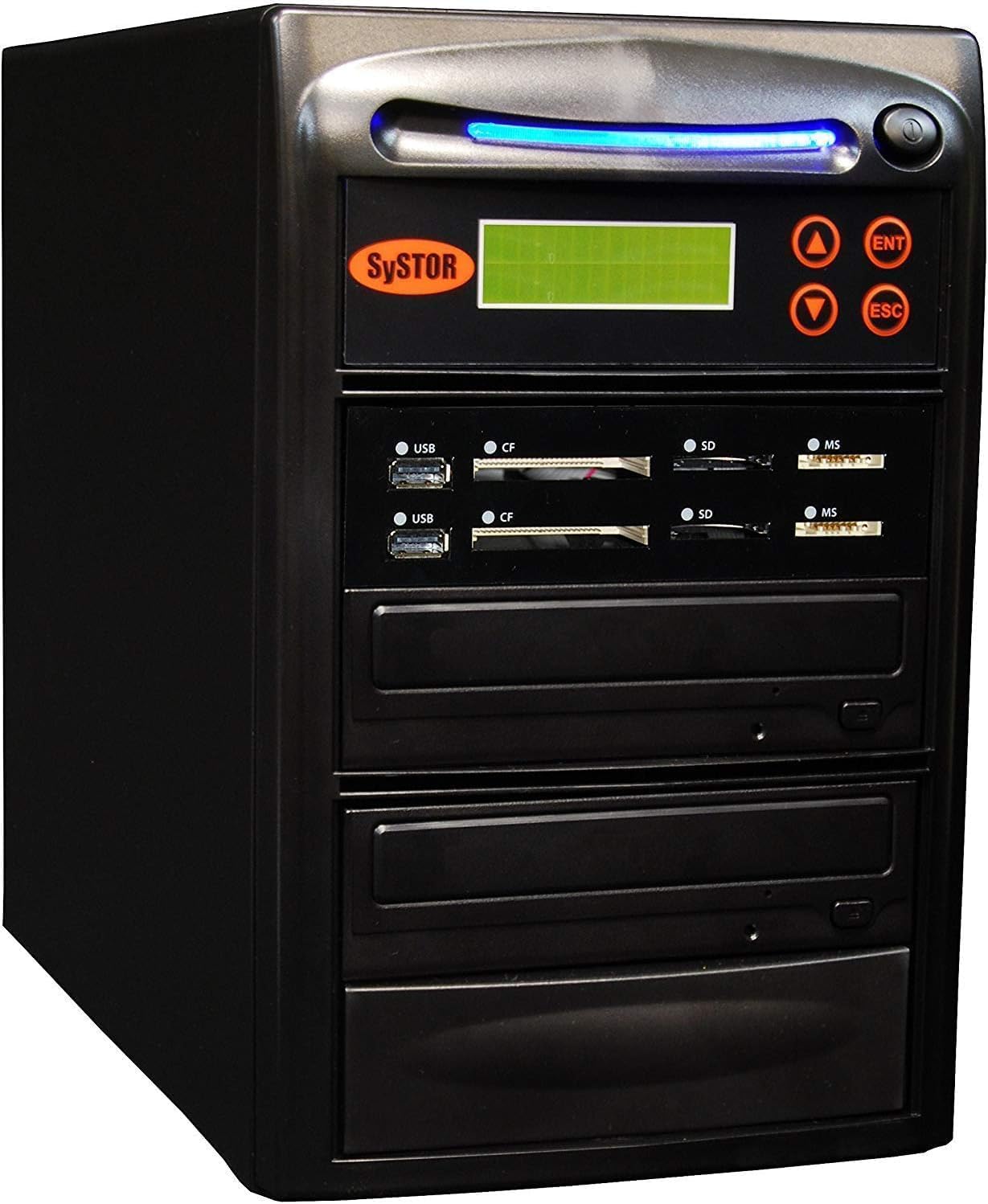 Systor 1:1 All-in-One Combo Flash Drive & DVD Duplicator - Back up USB/SD/CF/MS Flash Media Cards to a Single CD/DVD Disc - SYS-USBSDCF-01