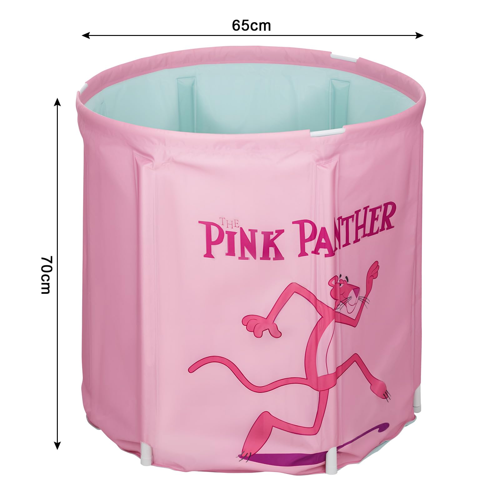 KingSaid Baignoire Pliable Adulte 70 x 65 cm Non Gonflable Baignoire Pliante en PVC pour Usage Domestique Spa pour Adultes sur Pied pour Salle de Bain (Rose flamant)