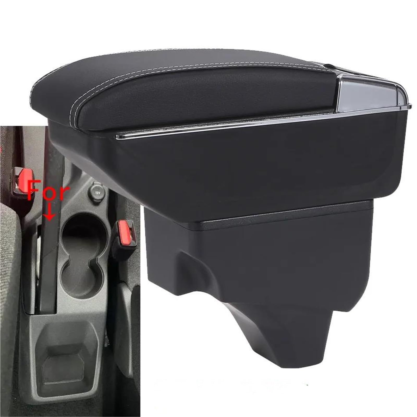 Accoudoir De Voiture Pour Peugeot 208 (2008) (2019-2024) Boîte Rangement Pièces Détail Intérieur Accessoire Pour Espace Utilitaire Arrière(Type G)