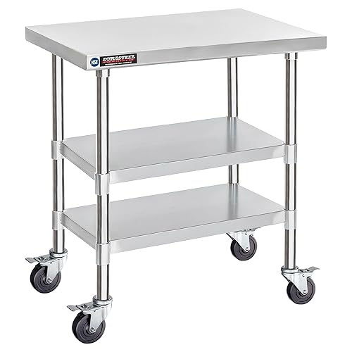 Miniatura 159 de DuraSteel - Mesa de trabajo de acero inoxidable para alimentos (grado comercial)