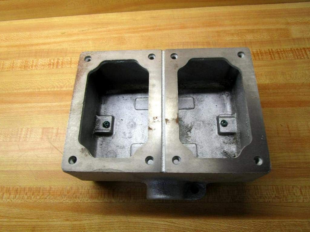 EDSC272 Electrogalvanized and Aluminum Acrylic Paint Feraloy Iron Alloy 2-Gang Thru-Feed Control Station Back Box 3.5 Inch x 7.188 Inch x 5.9055 Inch FlexStation