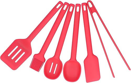 Miniatura 6 de Silicone Cooking Utensils 6PCS Set, Food Grade Kitchen Tools, Heat Insulation Anti Scalding Spoon Spatula Brush Shovel Tong, Ergonomic Handle for