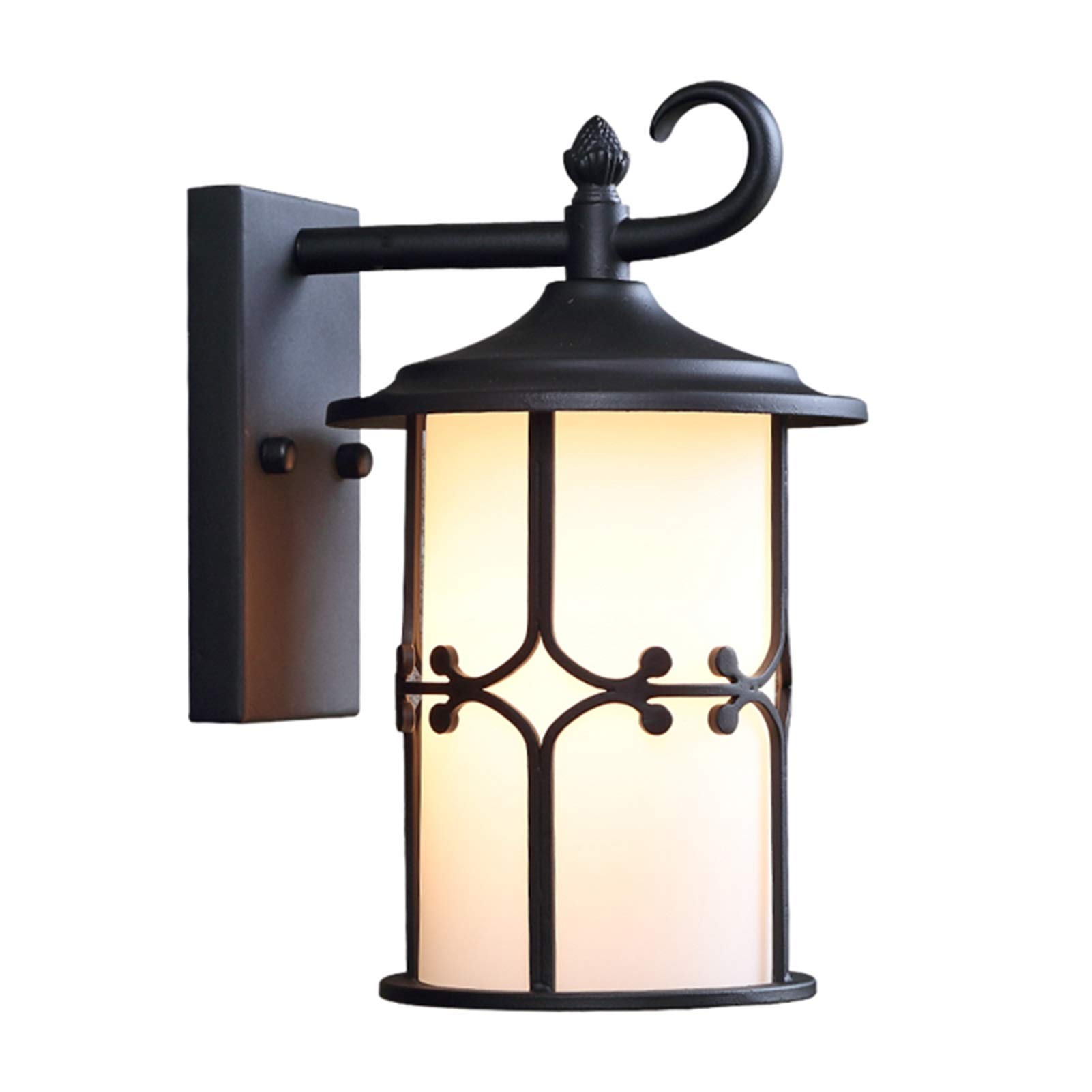 GWJKG Lampe Murale Exterior Black And Gold Brass Outdoor Lamp Light Lights Fullf Wall Sconec con Schermo in Vetro a Coste Trasparente, Lampadina Incluse Appassionati estérieurs