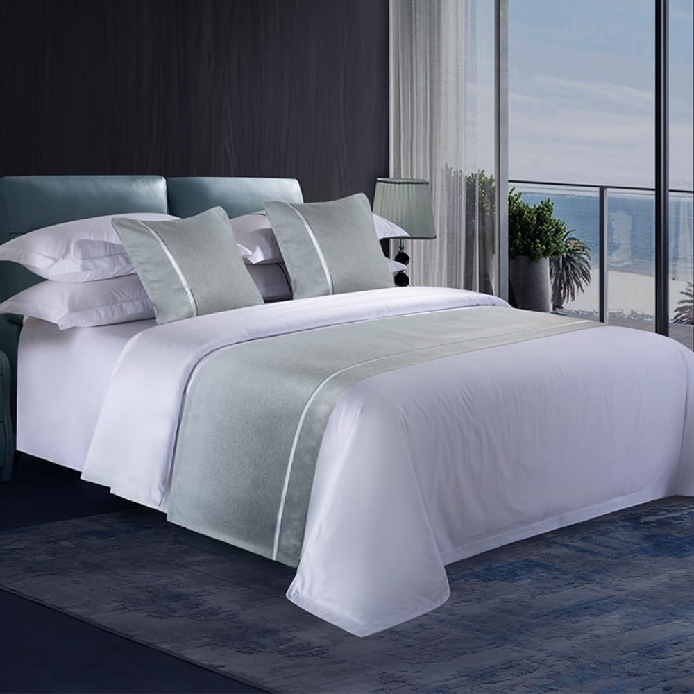 Janmeyo Grey Bed Runner Bed Runners Scarves Modern Simple Bed Throws Fashion Bedding Scarf Protection Single Double King Size Bed End Towel For Bedroom Home Decoration-Gray||Pillowcase*1 50X50cm