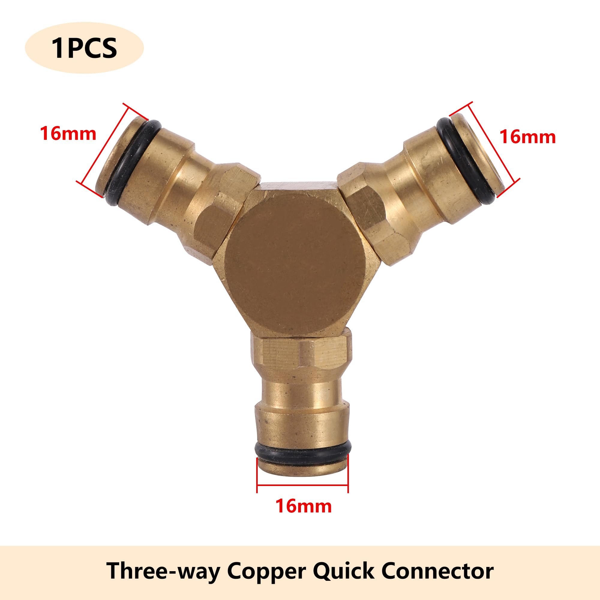 Garden Hose Quick Copper Connector 1/2" 3/4" to 16mm Irrigation Faucet Threaded Pipe Repair Accessories(0331)