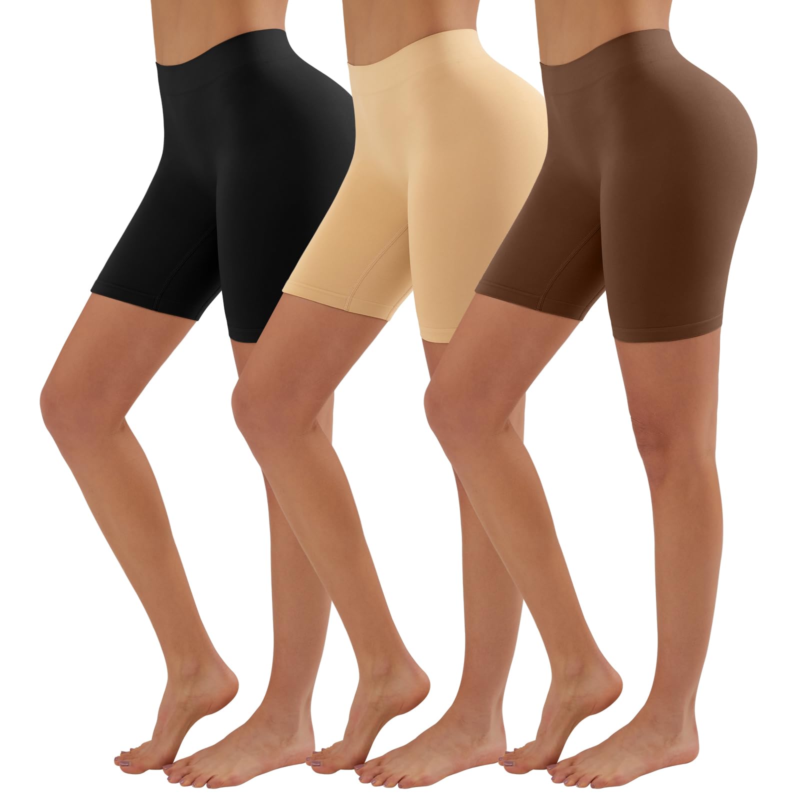 YADIFEN Slip Shorts for Under Dresses Women Seamless Anti Chafing | Light Compression Underwear Shaping Boyshort Smooth Thigh Biker Short to Wear Under Dress Shapewear Panties