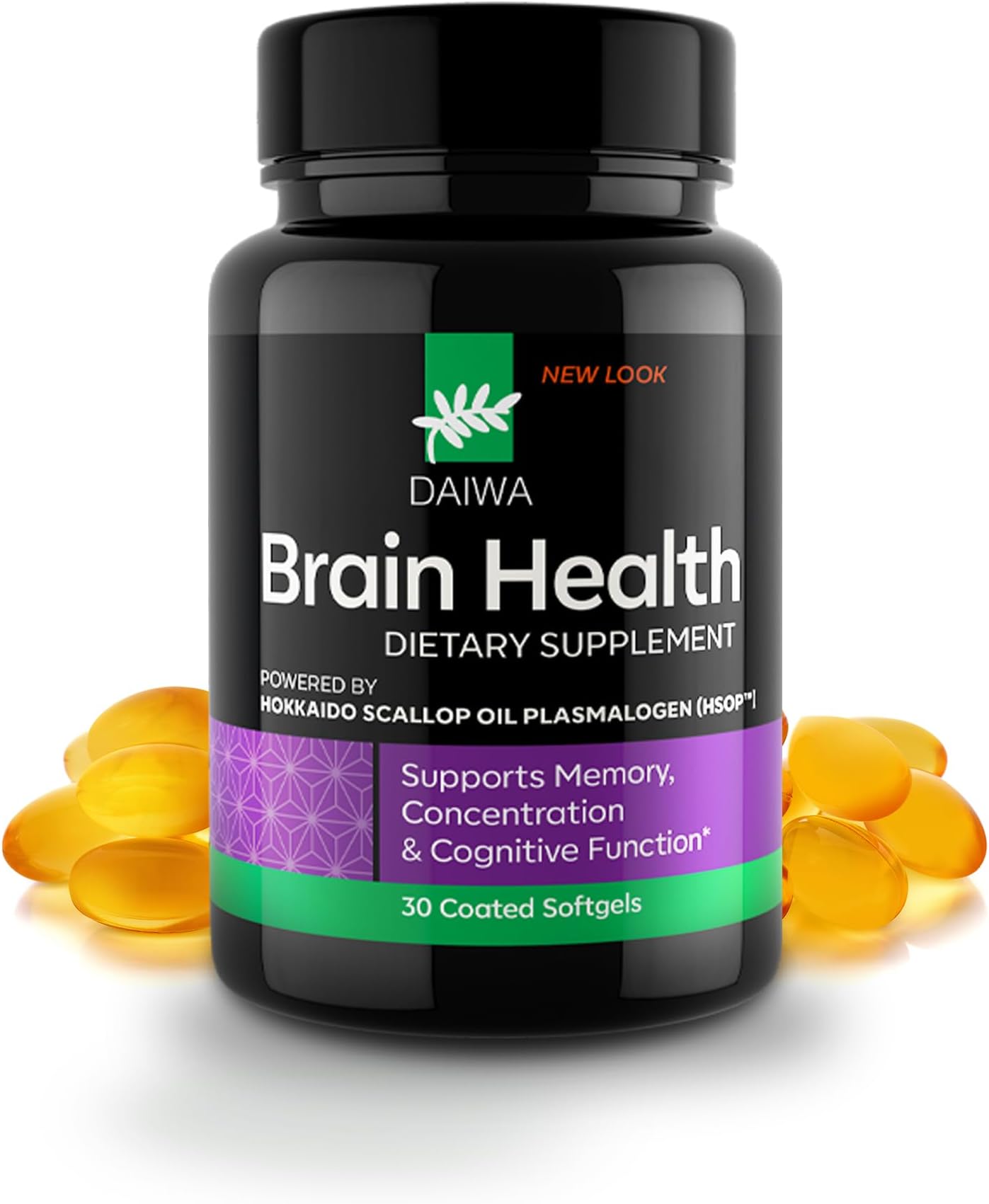 - DAIWA Advanced Omega-3 Brain Supplement - Phospholipid Omega Formula with Hokkaido Scallop Oil Plasmalogen for Memory, Focus and Cognitive Wellness - 30 Softgels