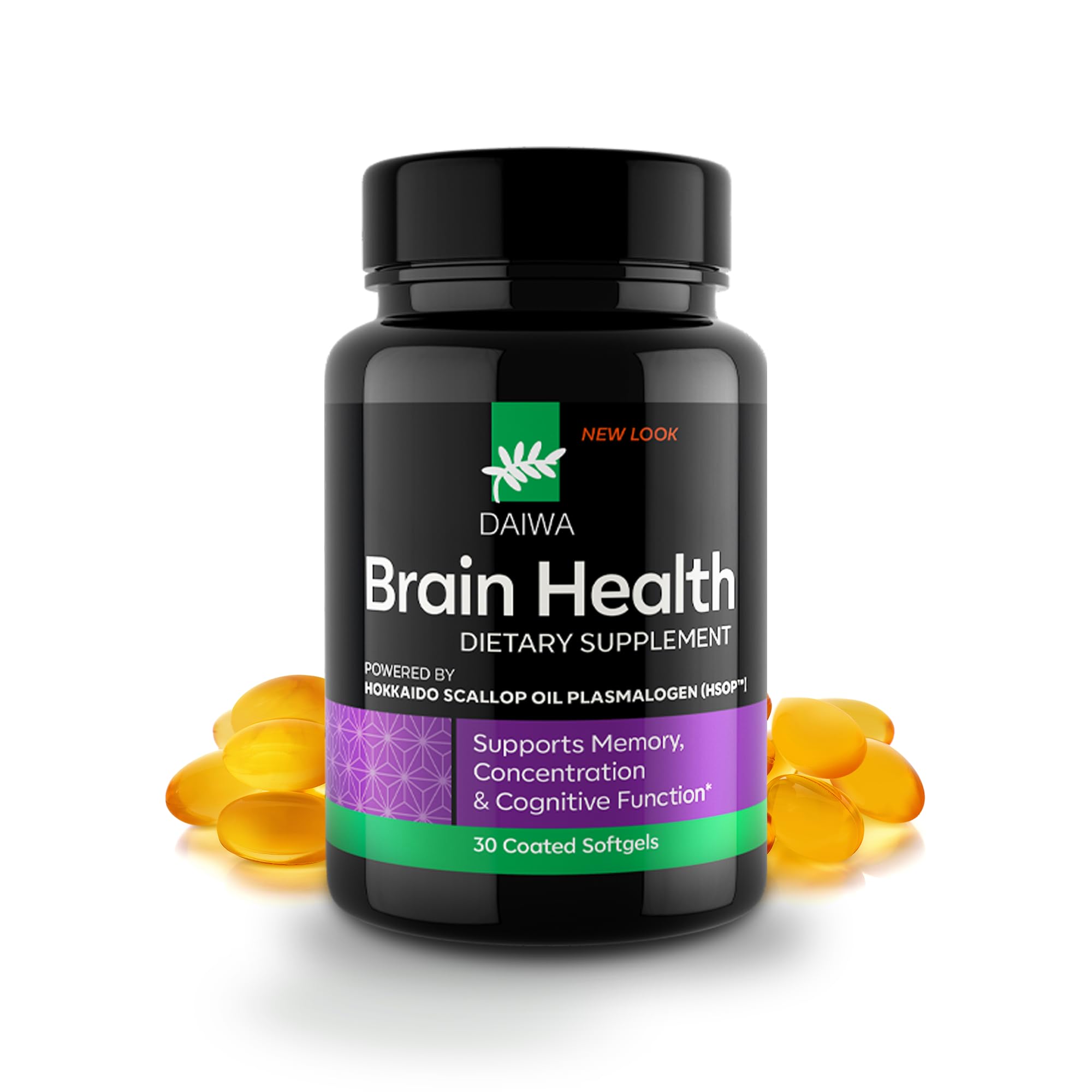 Daiwa Brain Supplement for Adults with Hokkaido Scallop Oil Plasmalogen (HSOP) - 30 Capsules