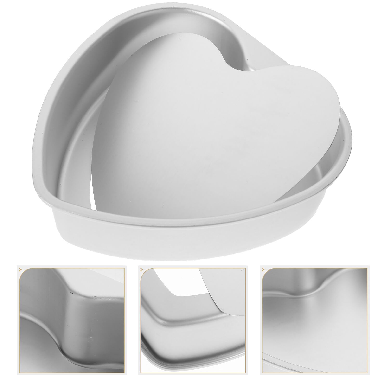 Veemoon Molde para Hornear Pasteles Forma de Corazón 20 Cm Molde Antiadherente de Aleación de Aluminio Buena Conductividad Térmica para Repostería Casera y Bricolaje para Tartas y Mousse