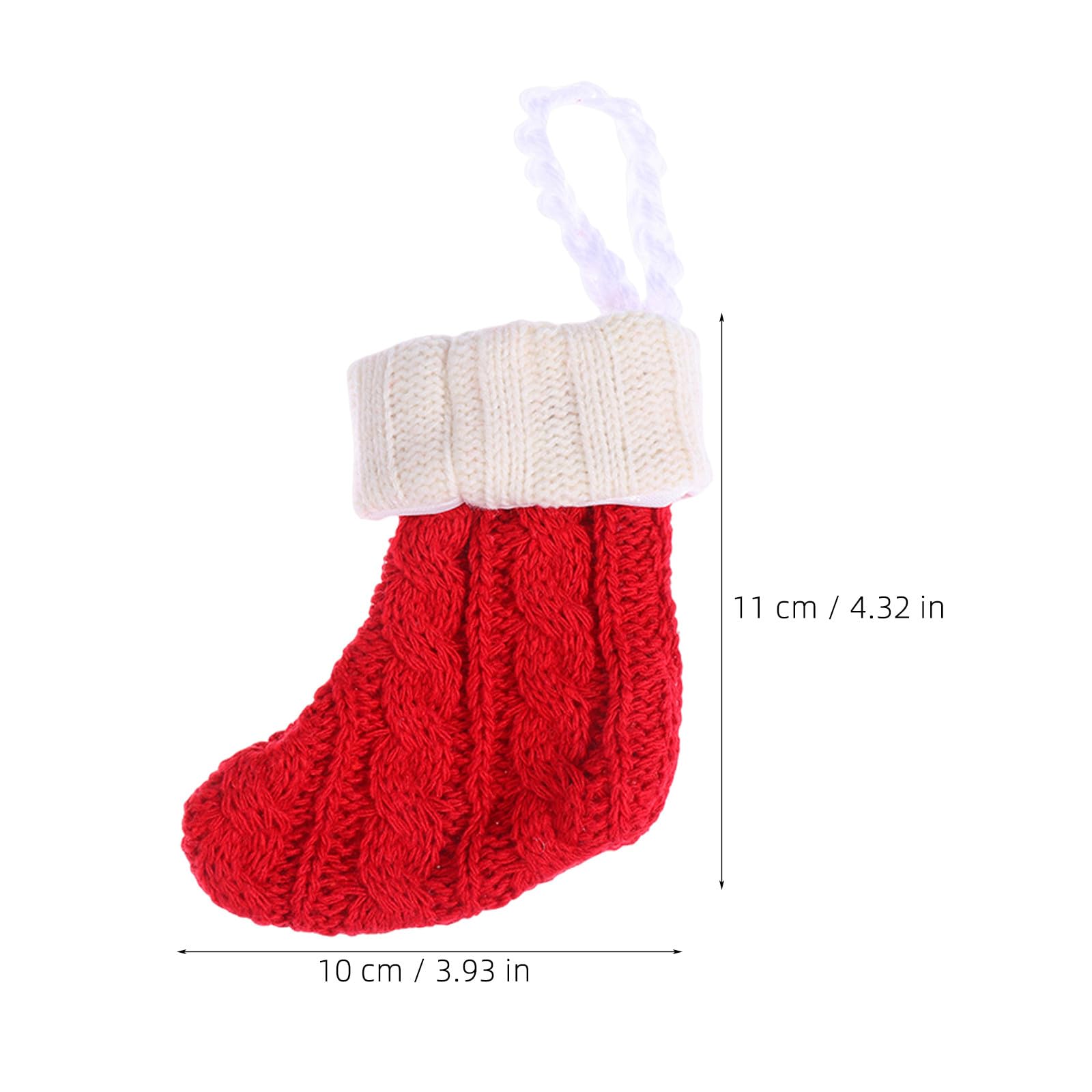 VICASKY 12 Mini Calcetines navideños de Punto para Colgar en el árbol de