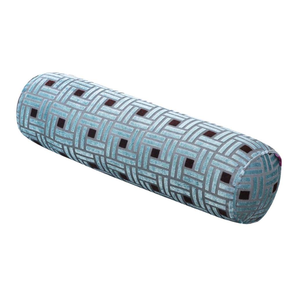 Hellery Neck Roll Pillow for Sleeping- Cylinder Round Cushion for Cervical Support - Memory Foam Bolster for Neck, Spine, Traction, Blue
