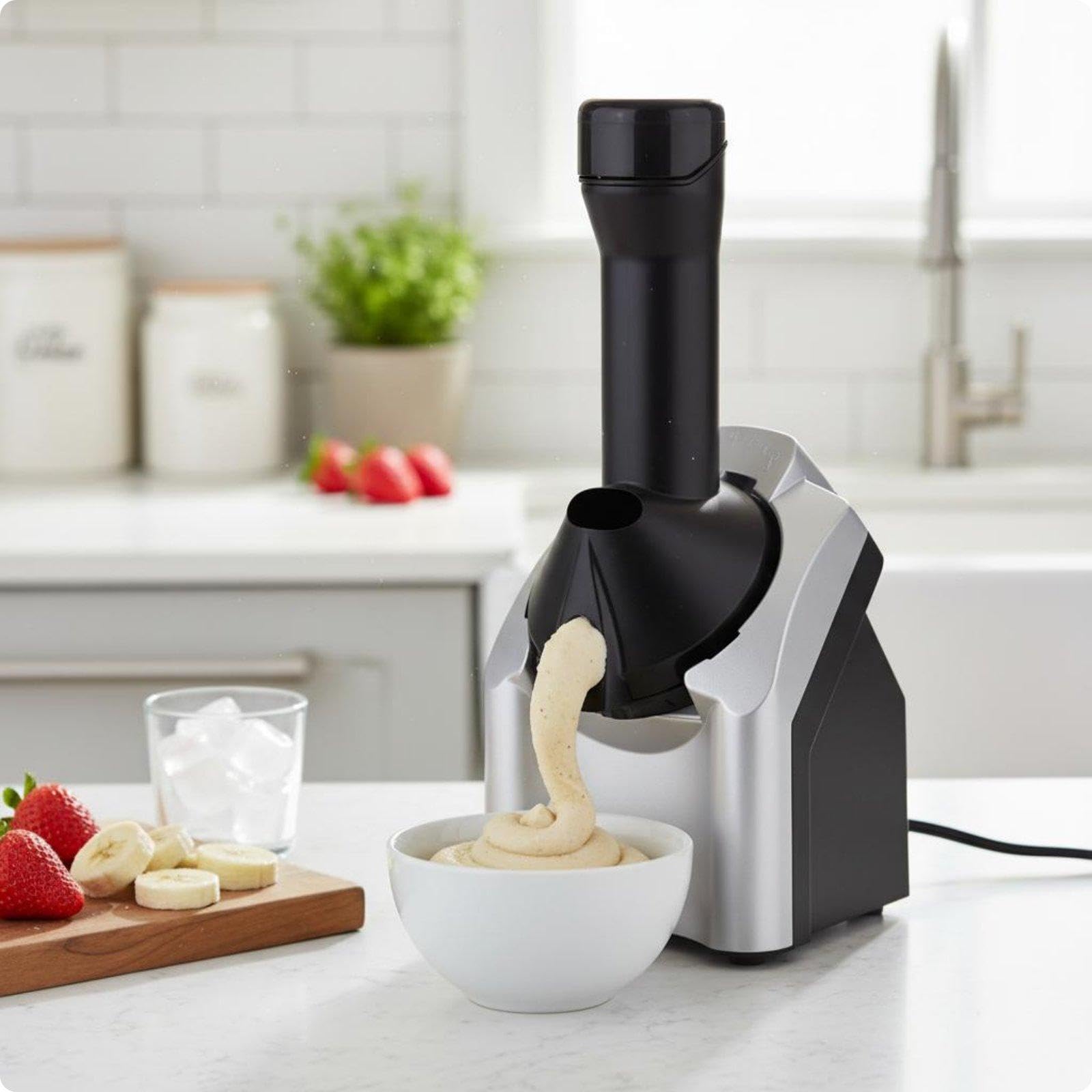 Ice Cream Maker Home-Crafted Dessert Automatic Ice Dessert Machine Easy to Clean Food Appliance for Kids Silver Black Ice Cream Maker-us-image-45