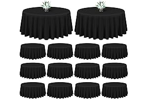 Showgeous Round Black Tablecloths (12-Pack)