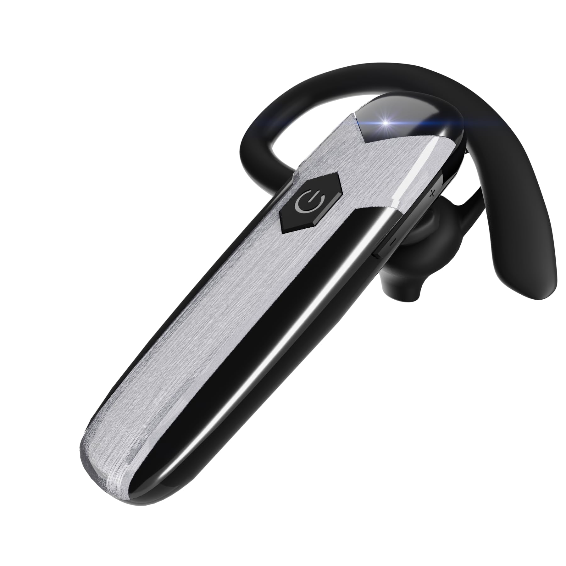 bluetooth headset v5.3 single-ear earpiece with wireless microphone 48h battery, bluetooth earpiece - handsfree for driving/truck drivers, compatible with iphone, android, samsung
