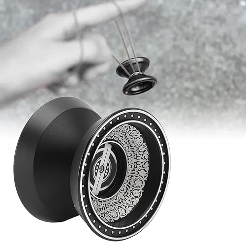 Miniatura 7 de Yoyo, Responsive Yoyo Principiante Negro Jugador de Moda Yoyo Juguete Regalo con Cojinetes de Repuesto Cuerdas