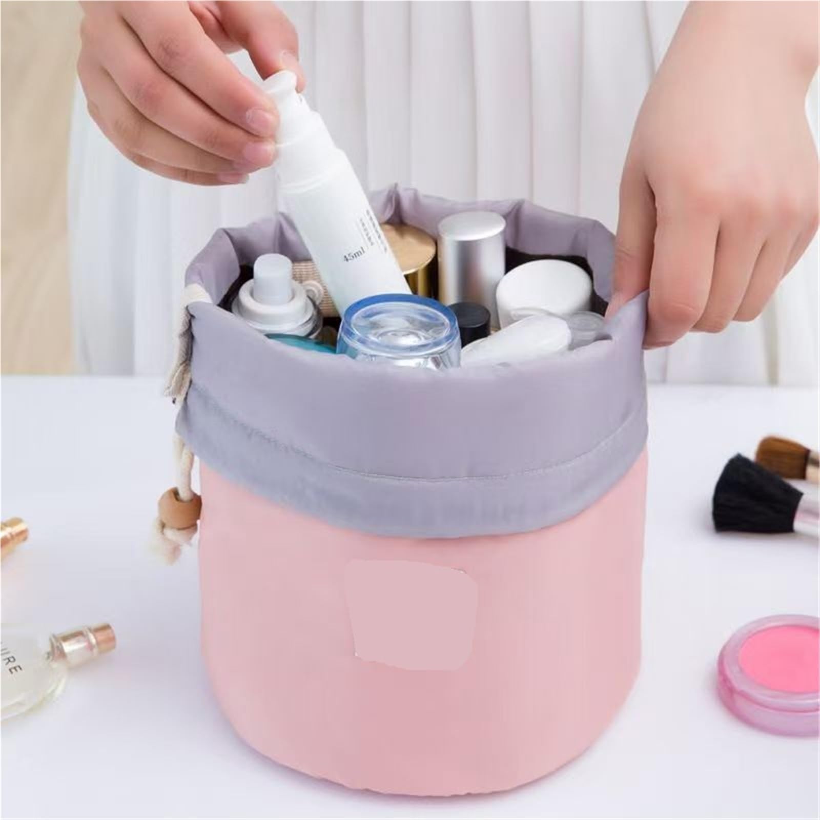 Bolsa de cosméticos Redonda Impermeable for Maquillaje, Organizador Viaje for, Estuche Aseo for Mujer, 1 Uds para Viajar(Dark Blue)
