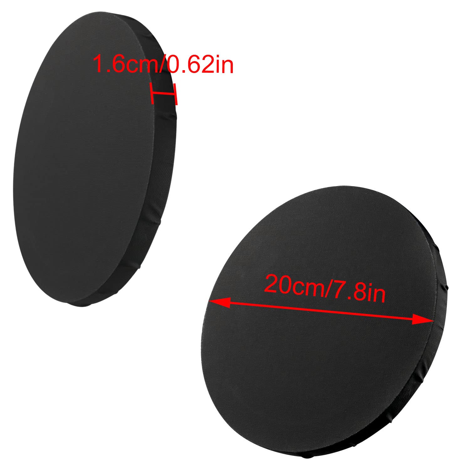 ZZHXSM 2pcs 20cm Pre Stretched Canvas Round Canvas Boards for Oil Painting On Canvas, Acrylic Watercolor Oil Paint with Wood Frame As Primer, Black